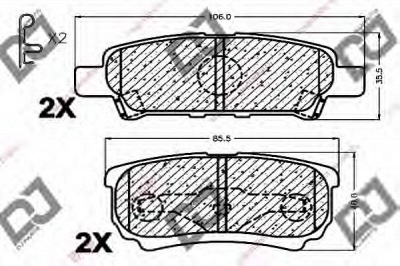 DJ PARTS bp1153 -  Комплект тормозных колодок, дисковый тормоз
